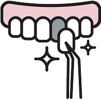 銀歯を白い歯と交換するイラスト